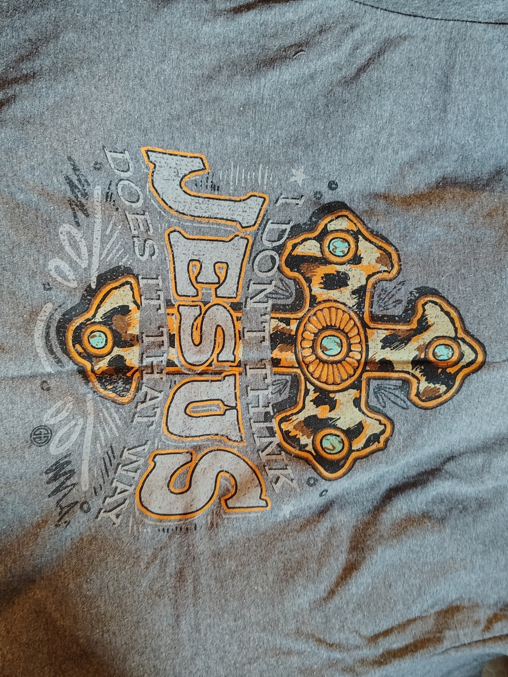 Jesus Graphic Long Sleeve Tee - Gray